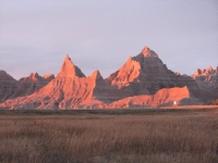 Alpenglow in Badlands